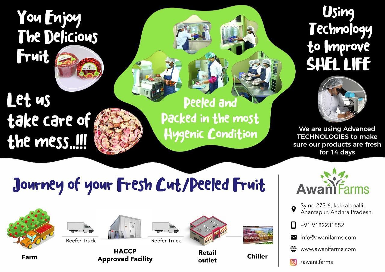 We always strive to give our best to our customers 🍎 Any product, from picking the right fruit, processing, grading and packing we take extra hygiene procedures . 

All our products are available in @swiggy_instamart @swiggyindia @zepto.bengaluru #bengaluru 

#freshcutfruit #awanifarms #freshfruits #harvesting #workflow #womeninfarming #farmlife #farming #farmhouse #pomegranate #peeledpomegranate #peeledpineapple #coconutchunks #coconutgrated #coconutmilk #peeledgreenpeas #peeledgarlic #peeledsambaronion #brinefermented #brinefoods #garlic #nopreservatives #healthyhomecooking #quickcooking #homemade #greenery #naturalfood #womensupportingwomen #instagram